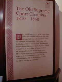 Info board for Old Supreme Court Chamber inside Capitol Building<br>Location: <a href="https://www.google.com/maps/search/?api=1&query=38.88994,-77.00903" target="_new">National Capitol Building</a>